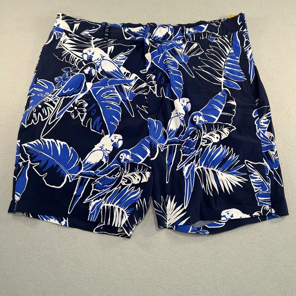 Polo Ralph Lauren Golf Shorts Men 42 Blue Tropical Parrot Palm Classic Fit Trunk